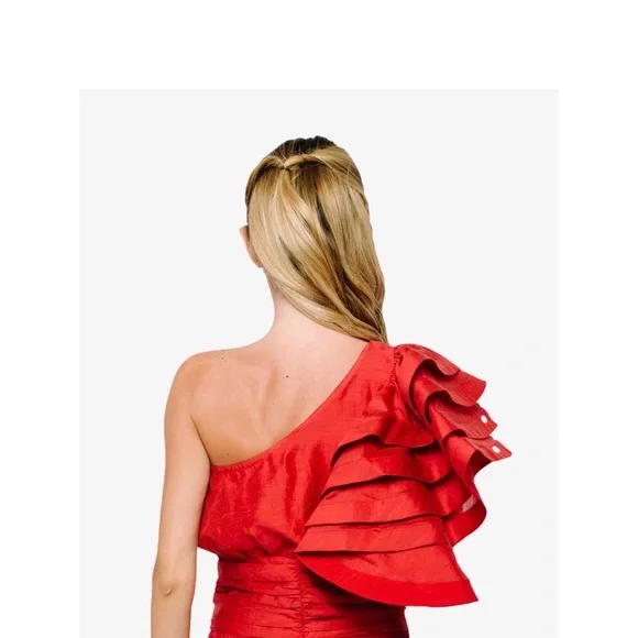 Risa One Shoulder Ruffle Top - Picture 2 of 8